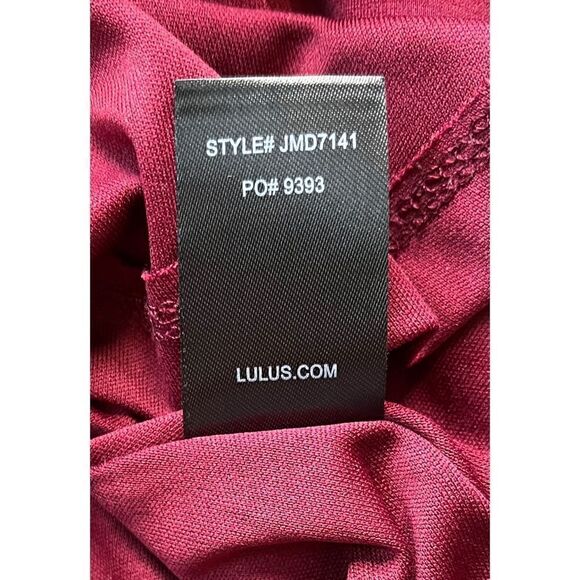 Lulus Hello World Wine Red Midi Dress, Size Medium - Picture 11 of 15
